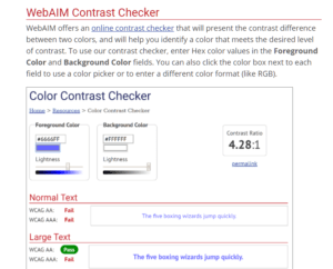 Colour contrast checker