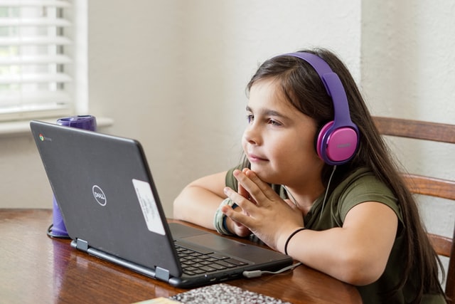 Child watching a screen